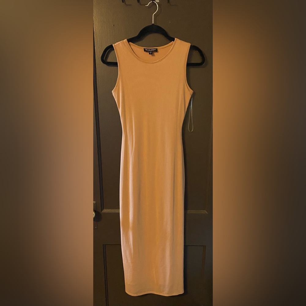 See You Monday Tan Midi Dress